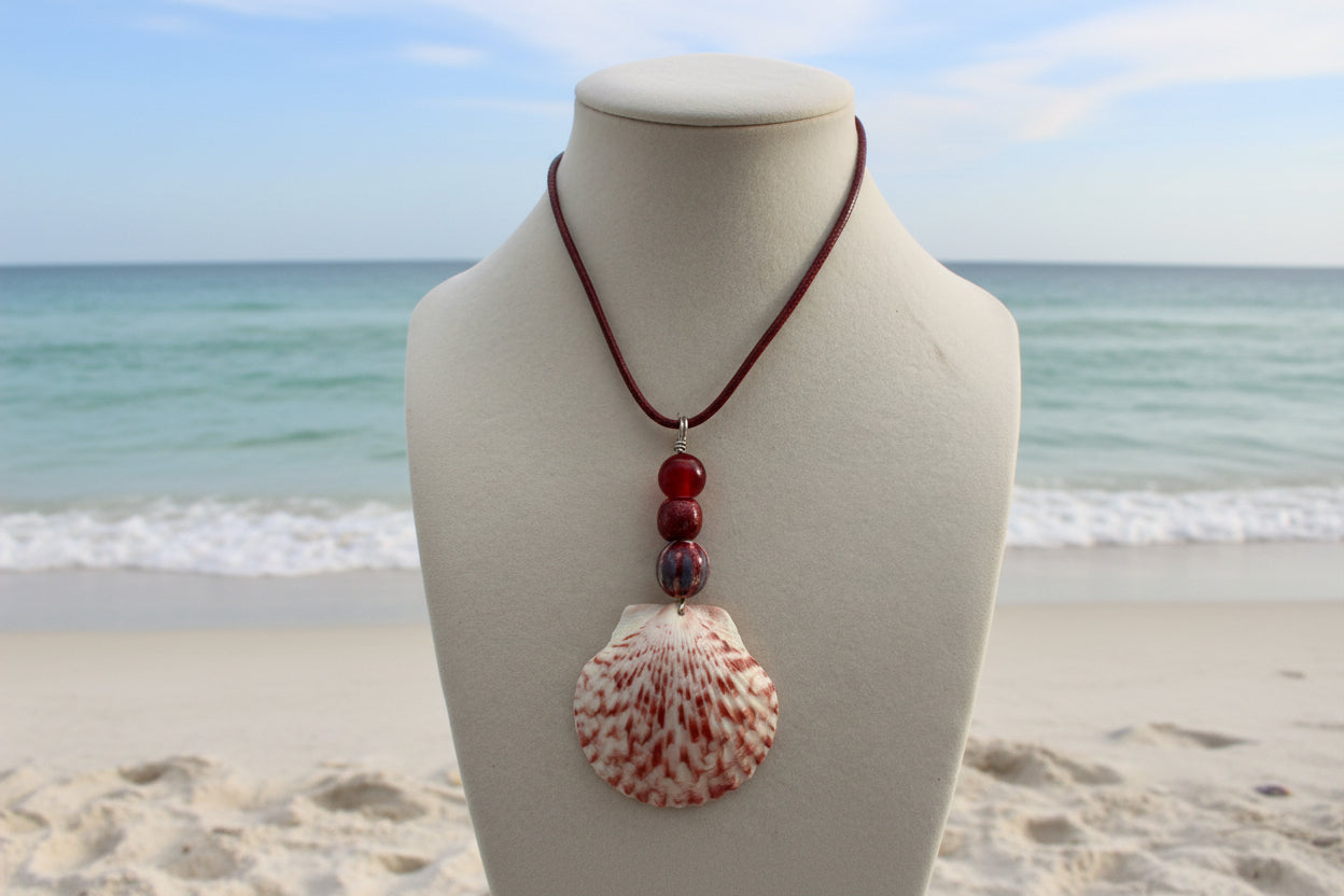 Merlot Shores Scallop Necklace