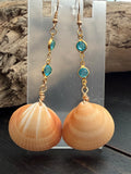 Peach Riviera Clam Shell Earrings