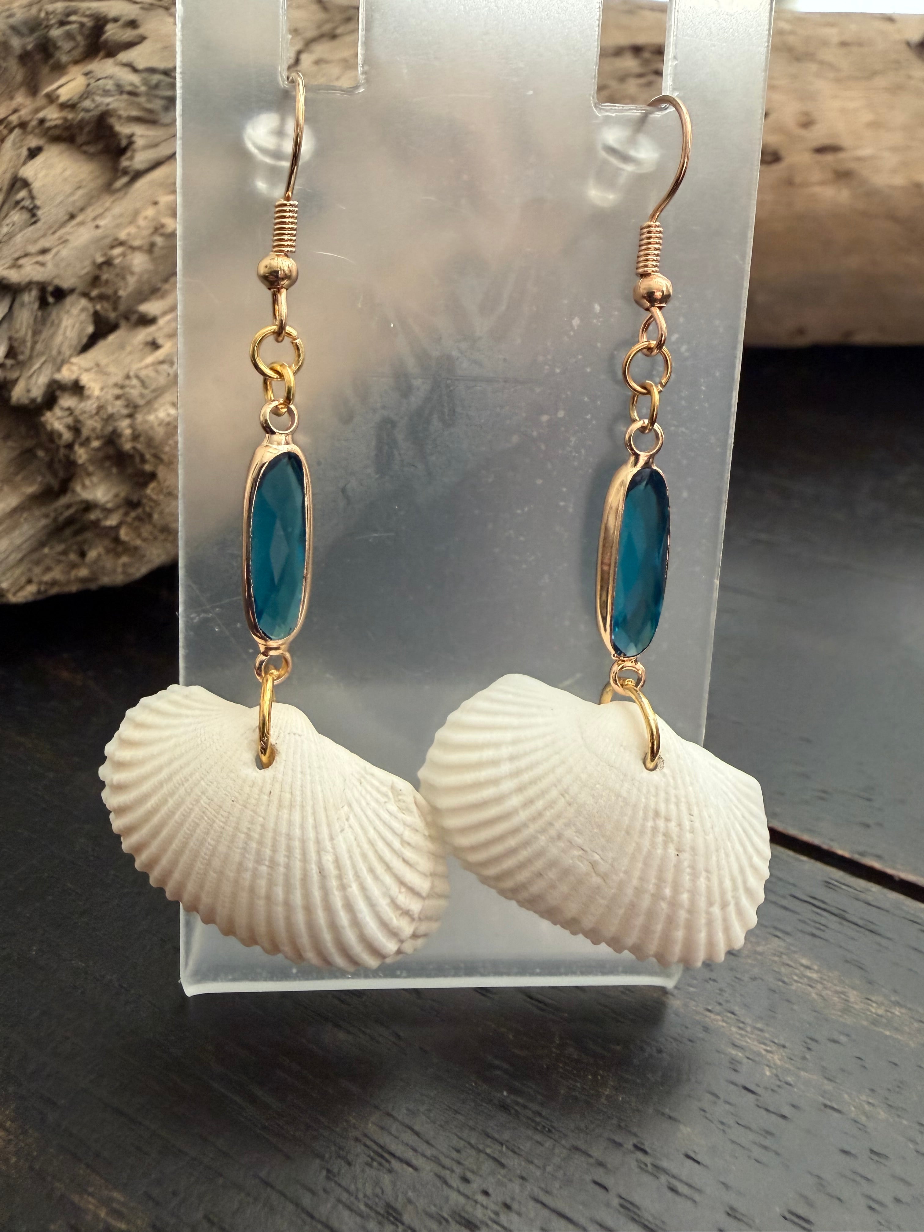 Pearl Drop Tide Cockle Shell Earrings