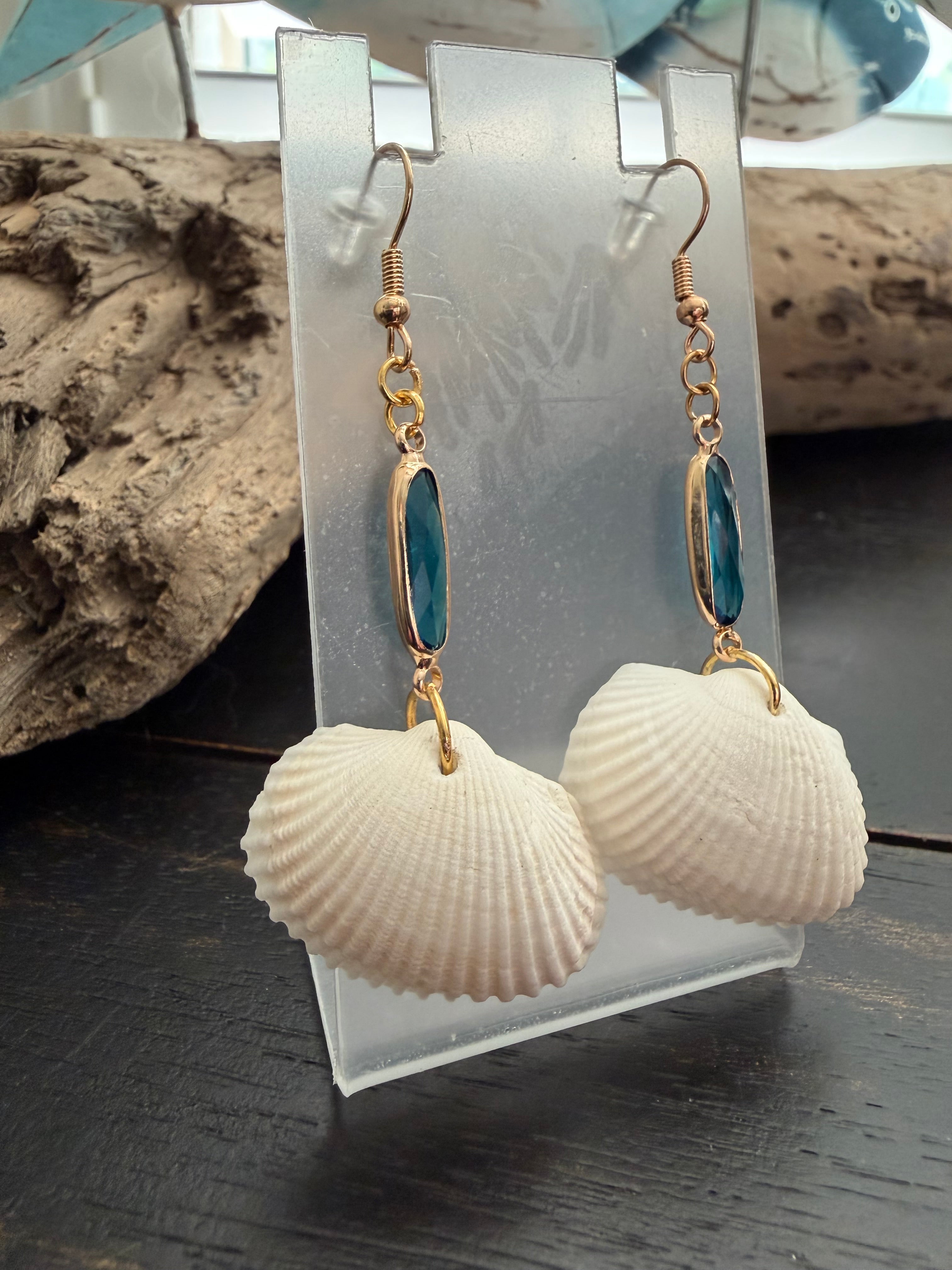 Pearl Drop Tide Cockle Shell Earrings