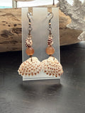 Tribal Cheetah Peach Cardita Shell Earrings