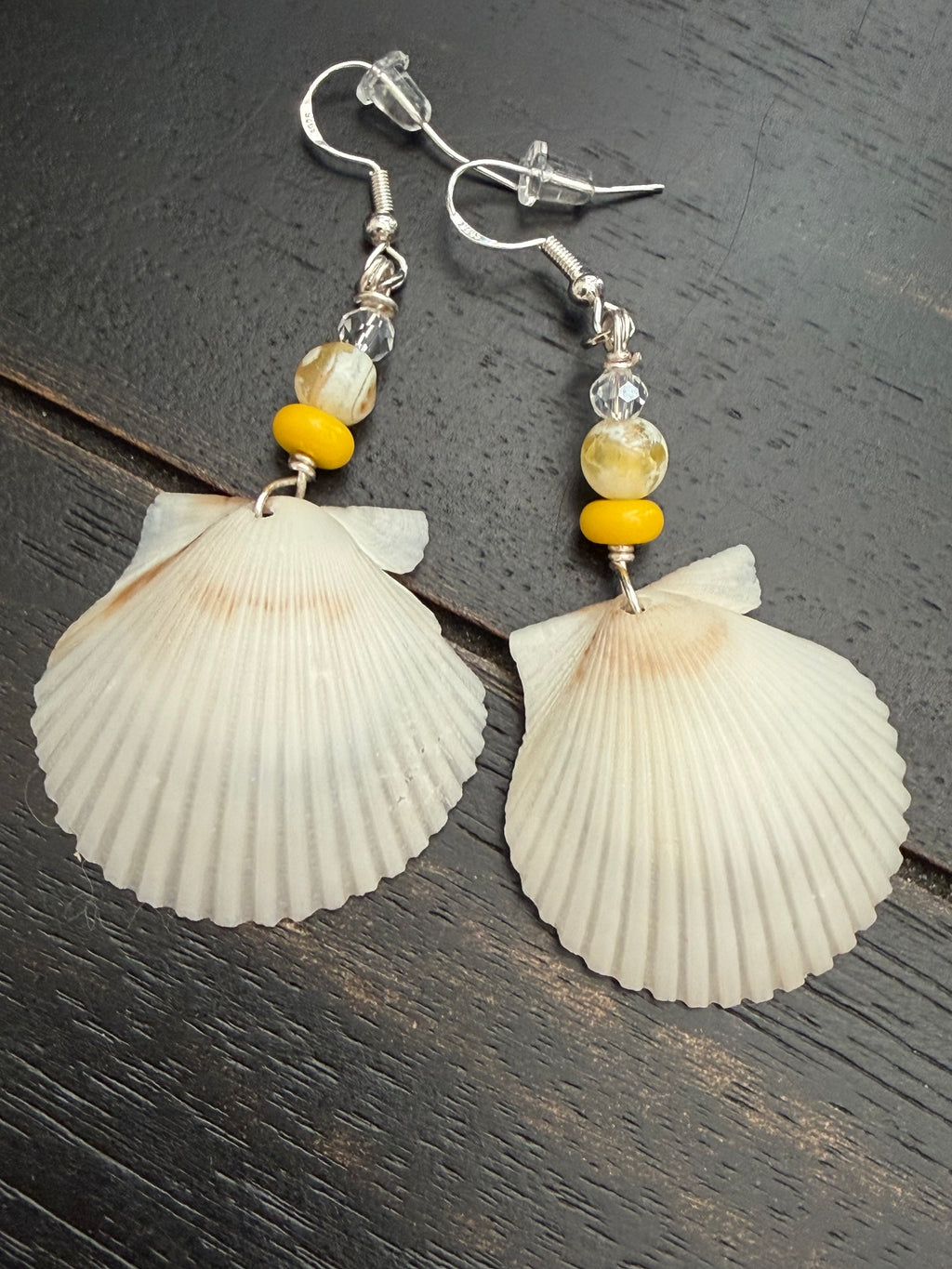 Sunshine Smile Fan Scallop Shell Earrings