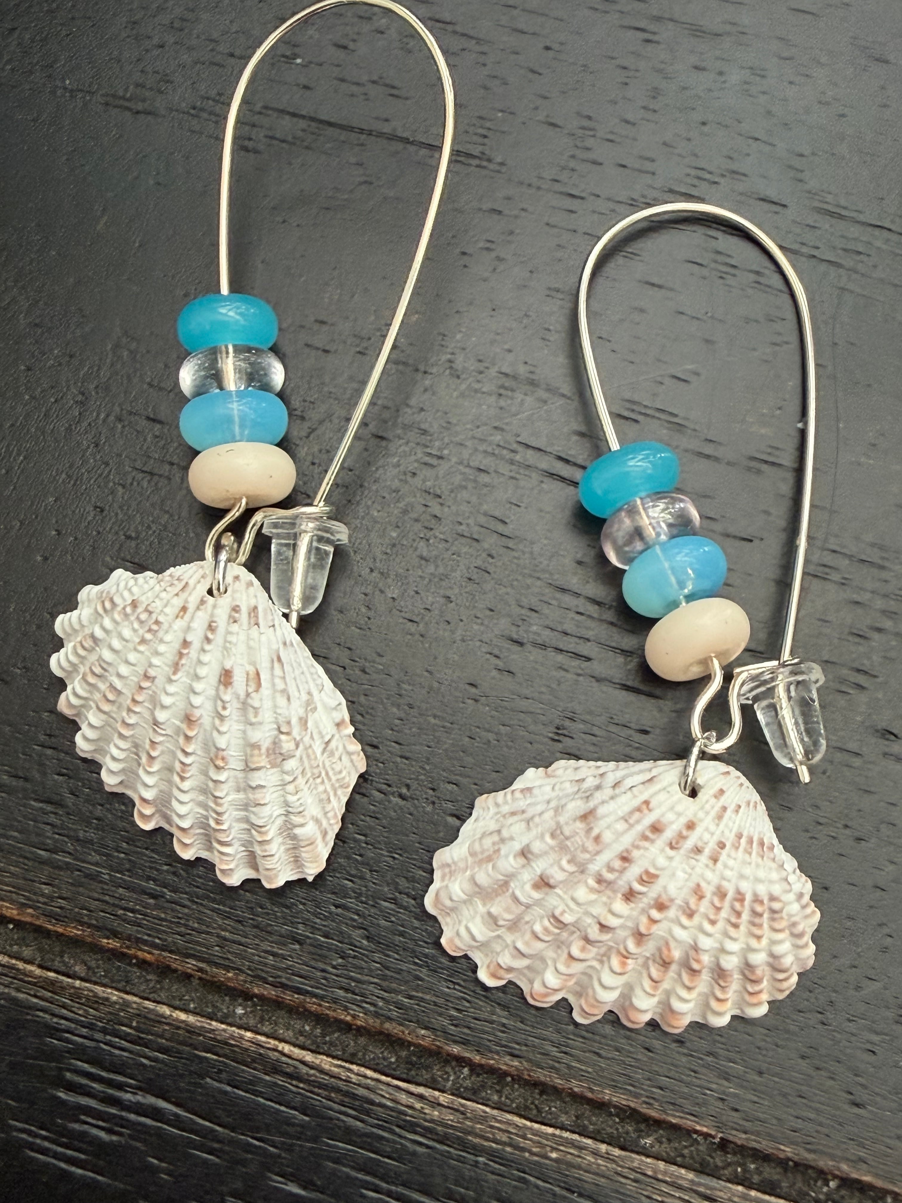 Clear Skies Shell Hoop Earrings