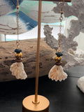 Fantasy Dune & Gold Scallop Shell Earrings