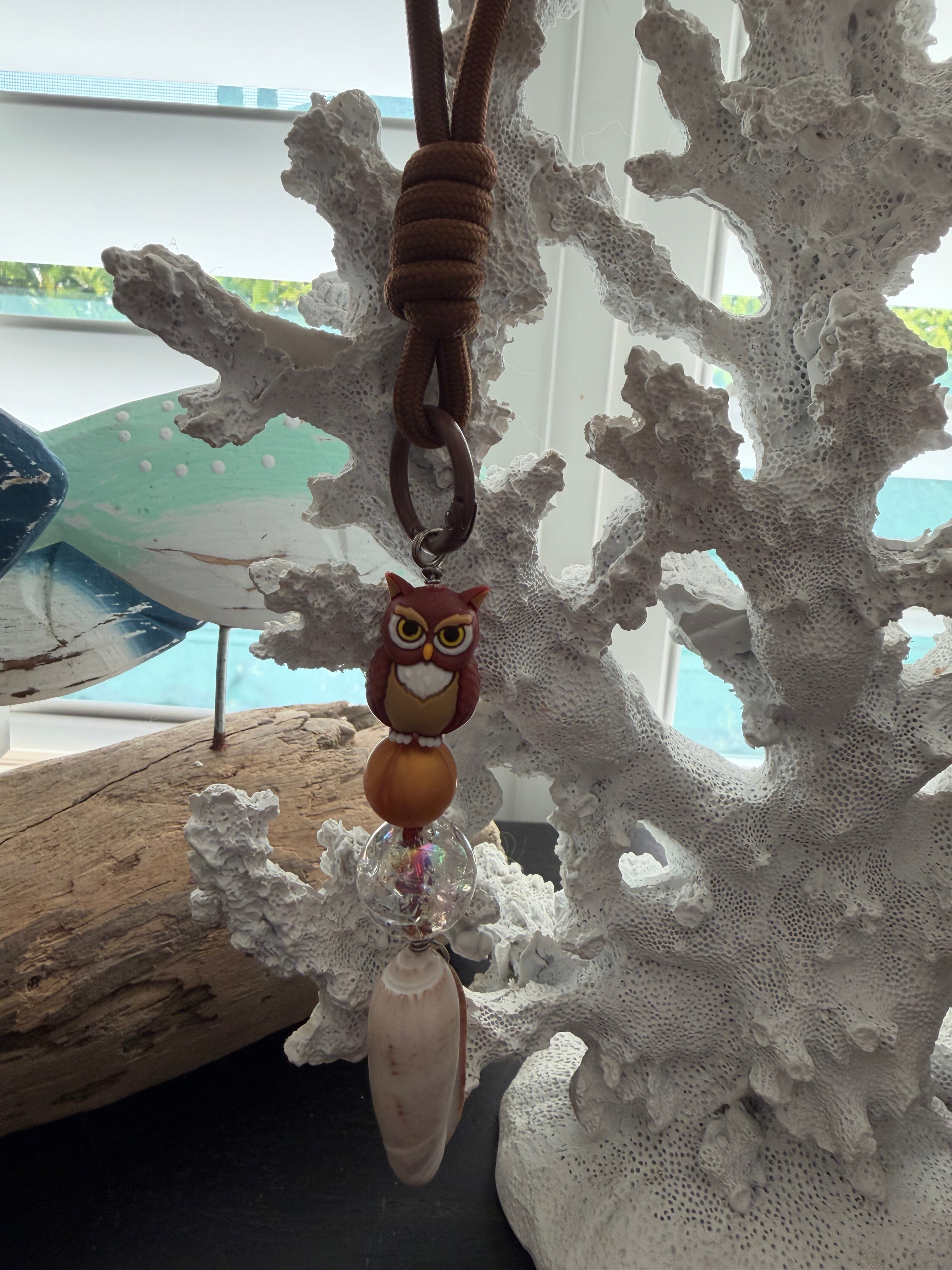 Wise Owl Shore Wristlet Keychain