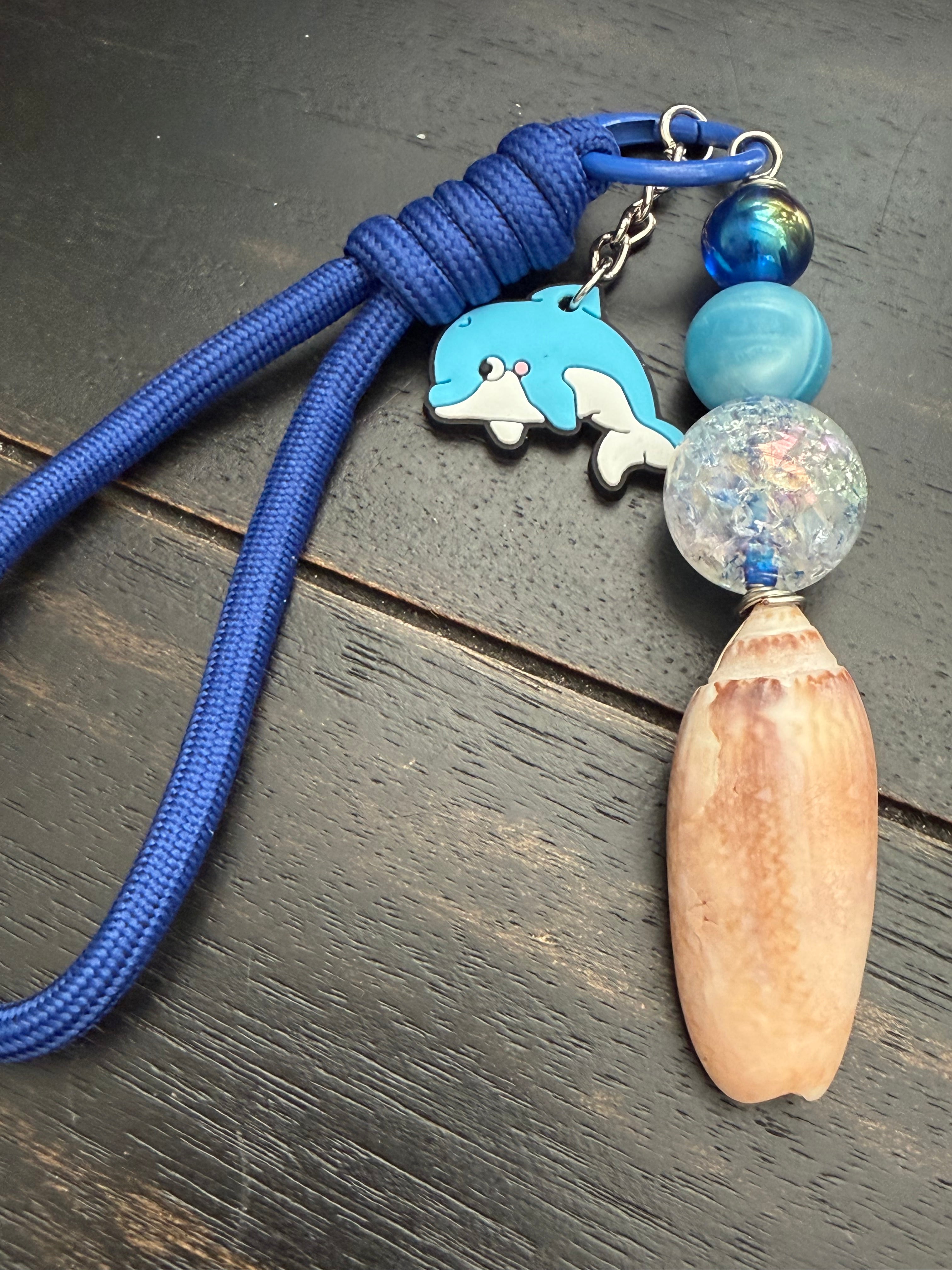 Dolphin Cove Shell Lanyard Keychain