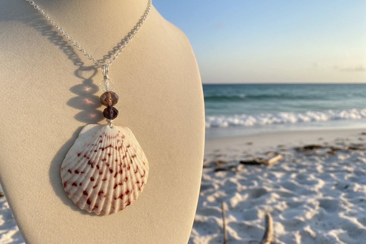 Burgundy Tide Scallop Necklace