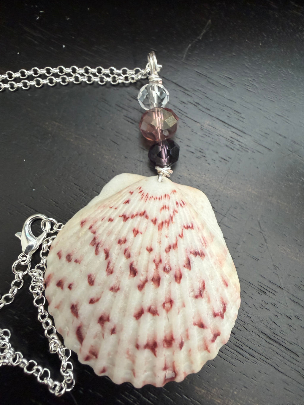 Burgundy Tide Scallop Necklace