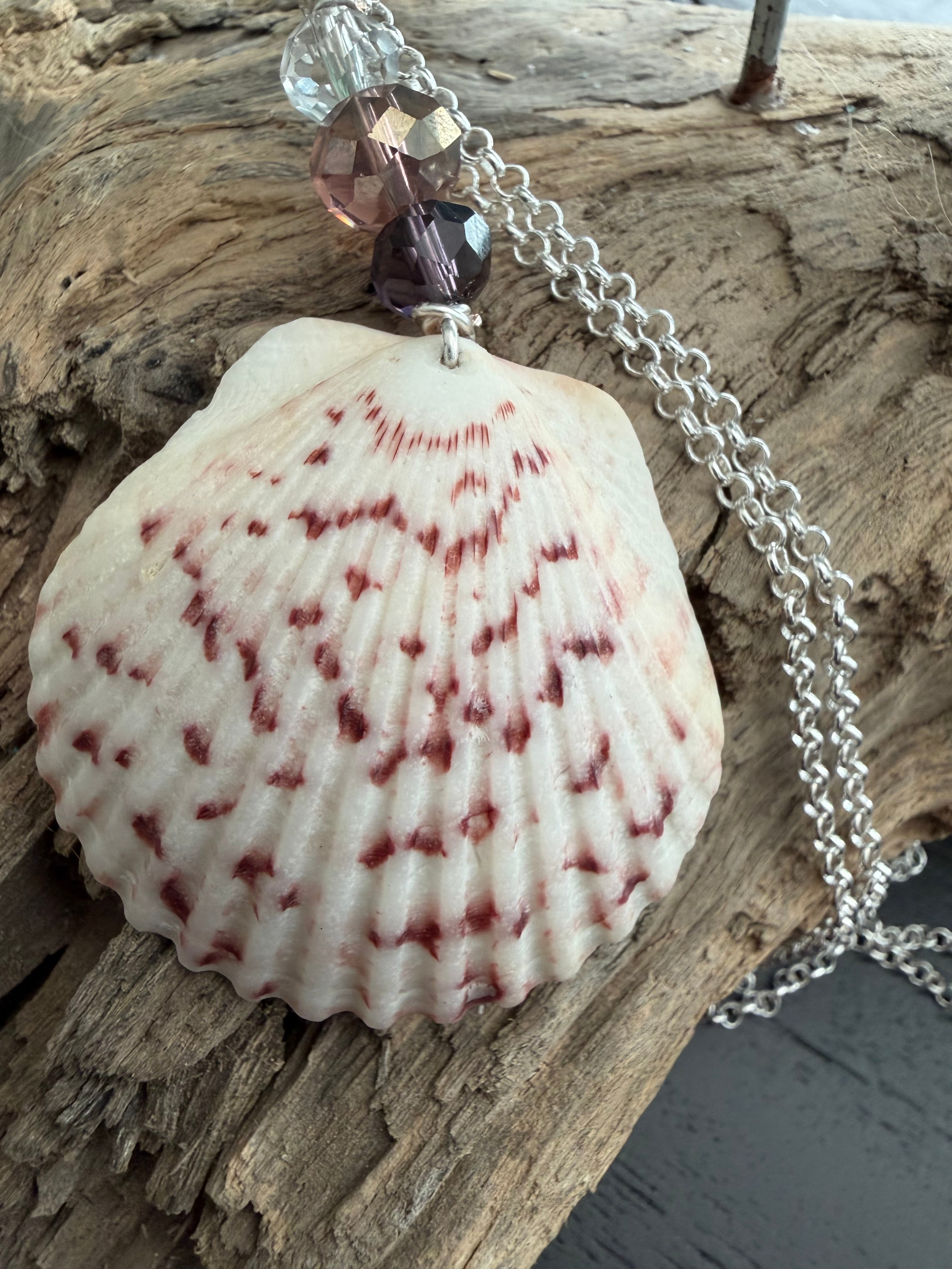 Burgundy Tide Scallop Necklace