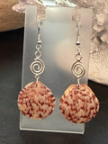 Spiral Tide – Bold Scallop Shell & Silver Spiral Charm Earrings on Silver Ear Wires