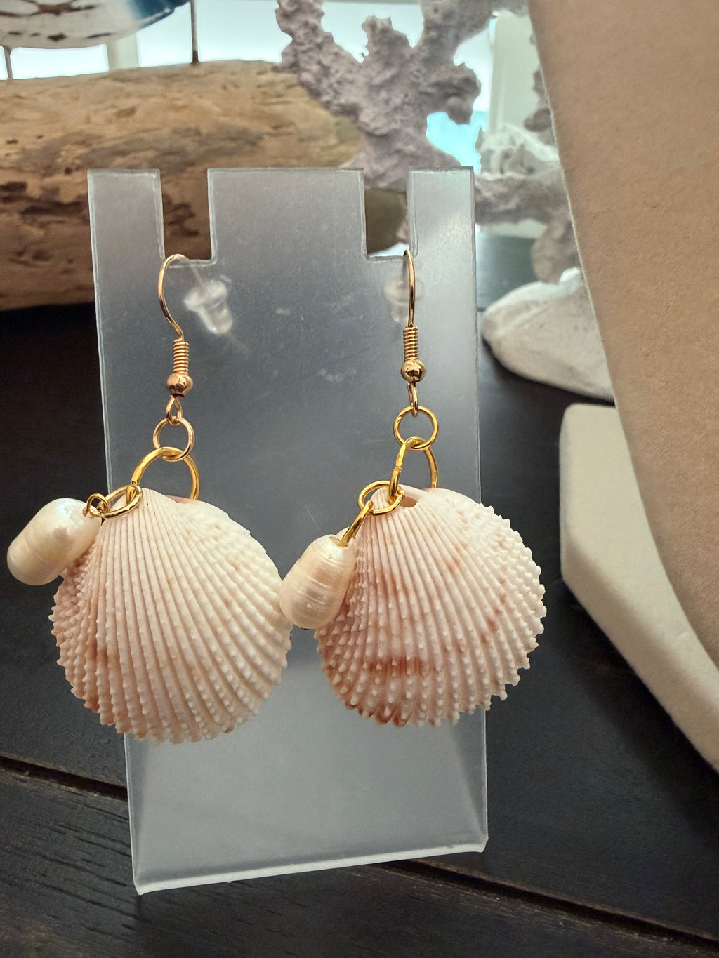Gulf Shore Cockle Set – Shell Necklace & Earrings
