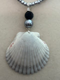 Ocean Spell Pearl on Silver Hematite Bead Chain