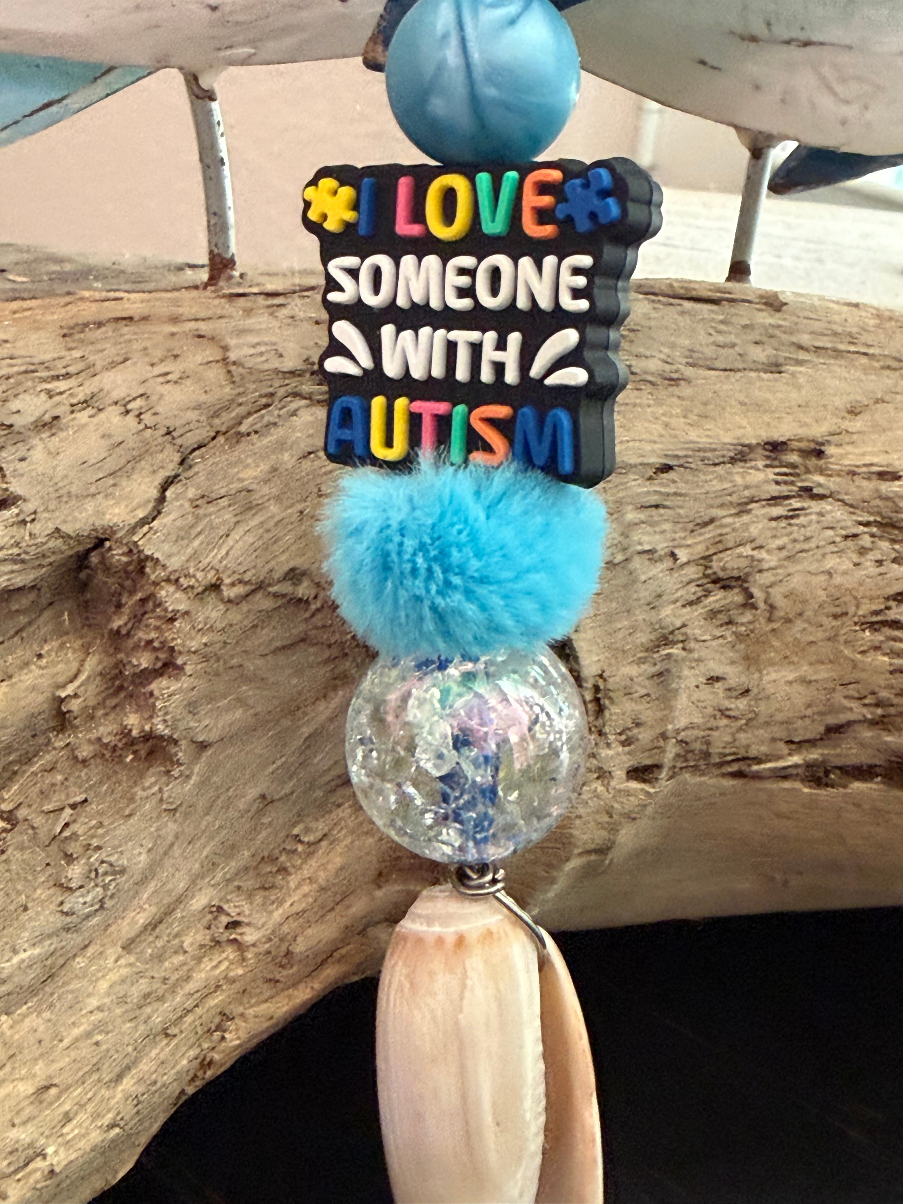 Love & the Shore – Autism Awareness Shell Keychain