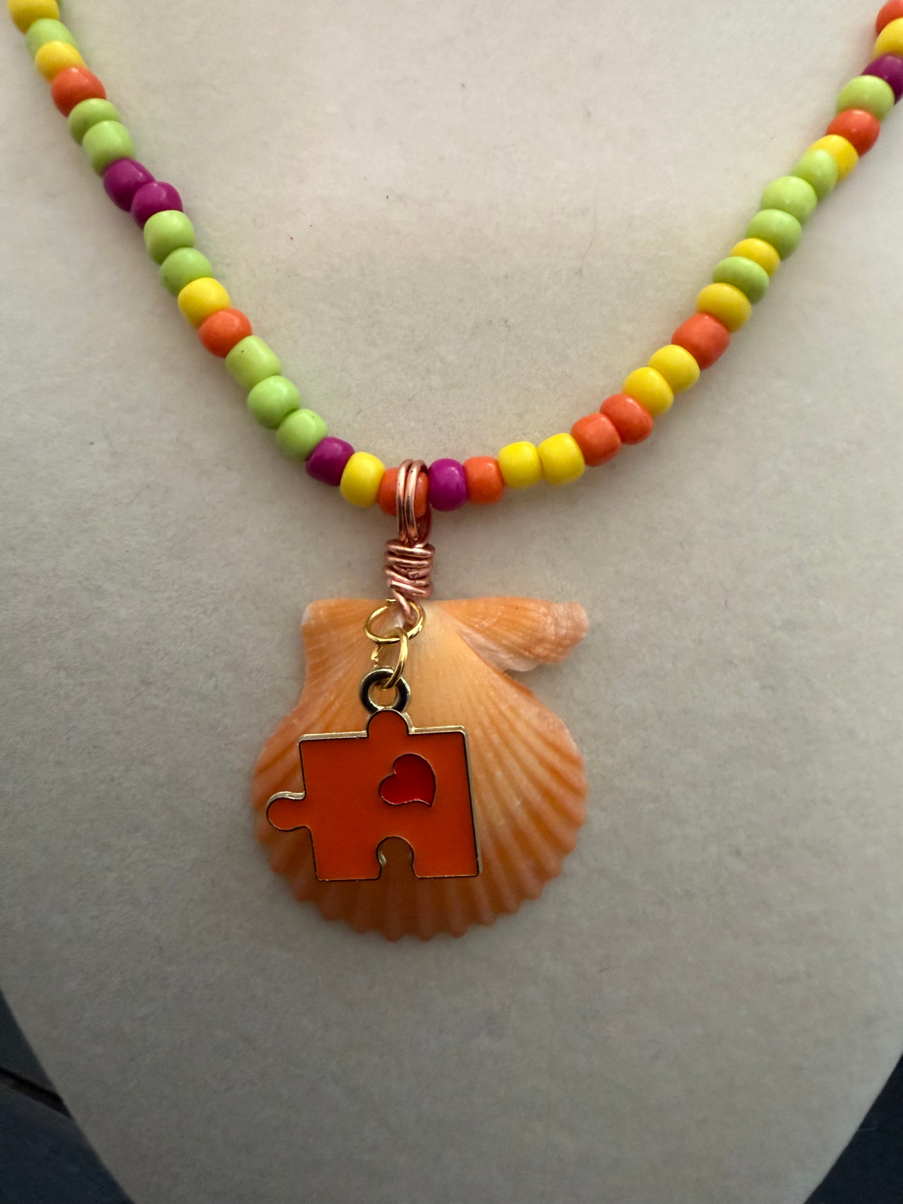 Radiant & Different – Autism Awareness Scallop Shell Necklace