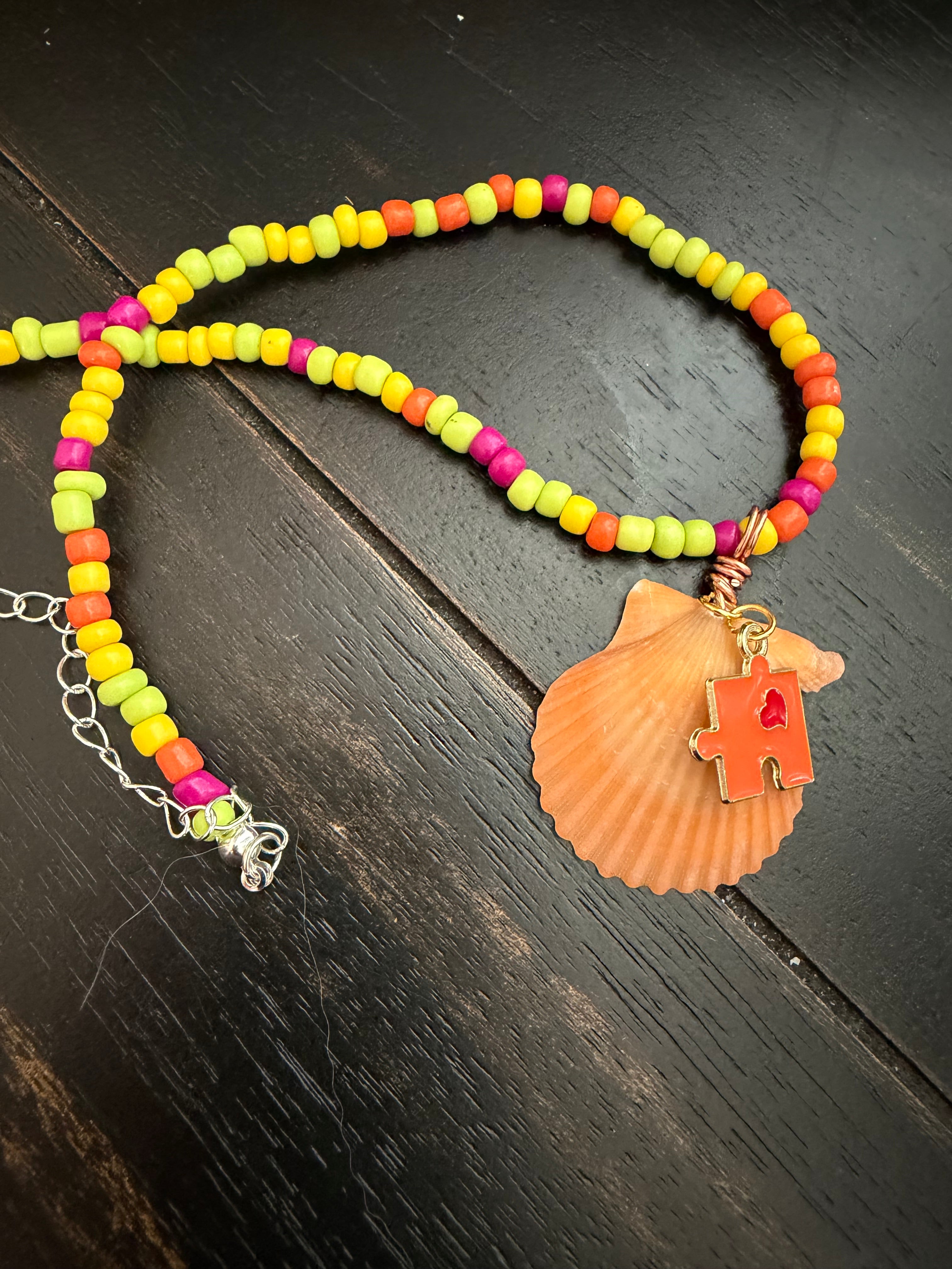 Radiant & Different – Autism Awareness Scallop Shell Necklace