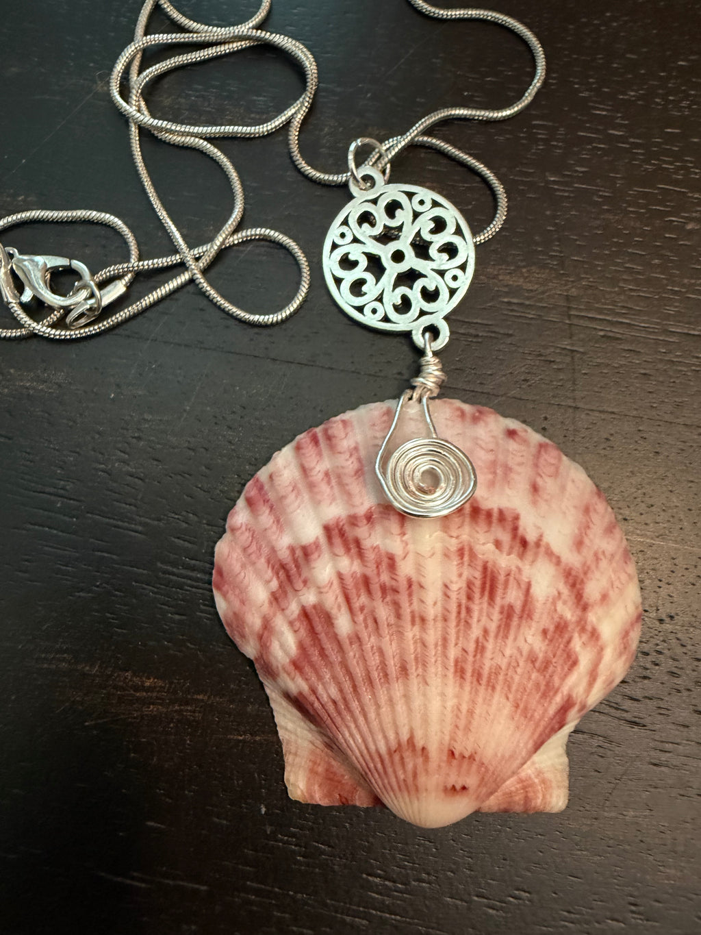 Keys Breeze Calico Scallop Shell Necklace