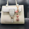 Pink Shell & Gold Flower Charm Bag Charm Keychain
