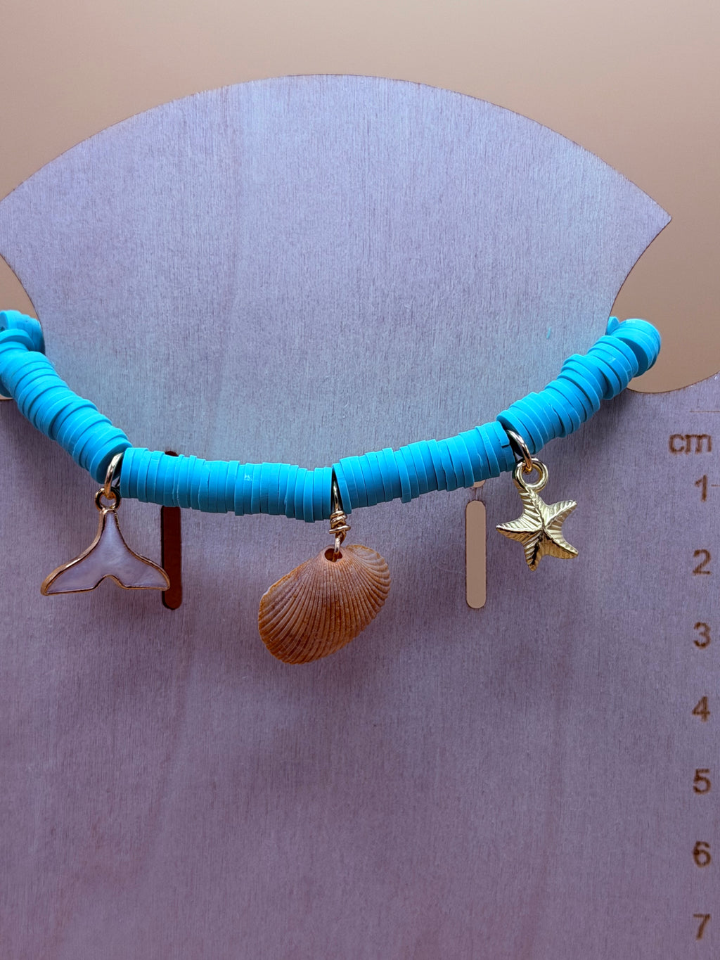 Blue waters Charm Clay Bead Bracelet