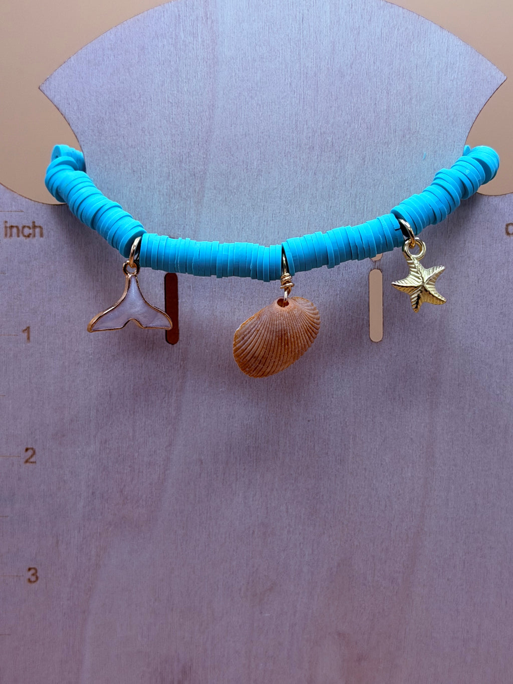 Blue waters Charm Clay Bead Bracelet