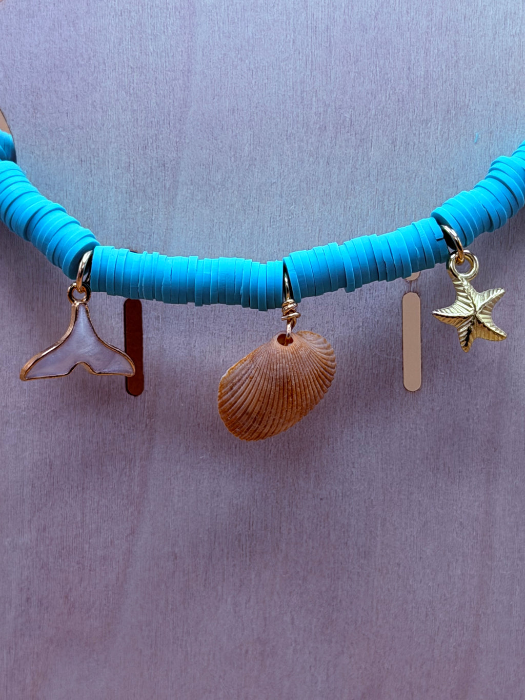 Blue waters Charm Clay Bead Bracelet
