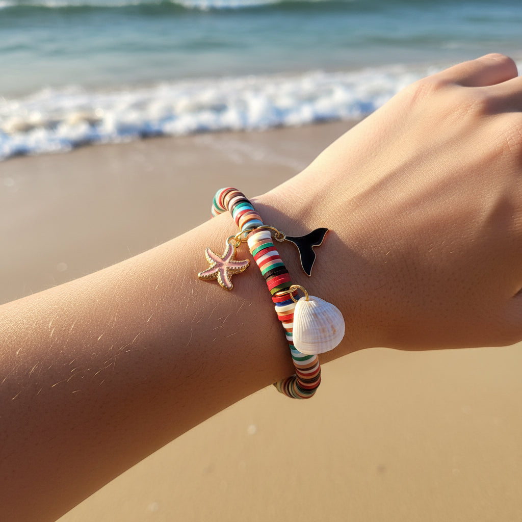 Ocean Charm Bead Bracelet
