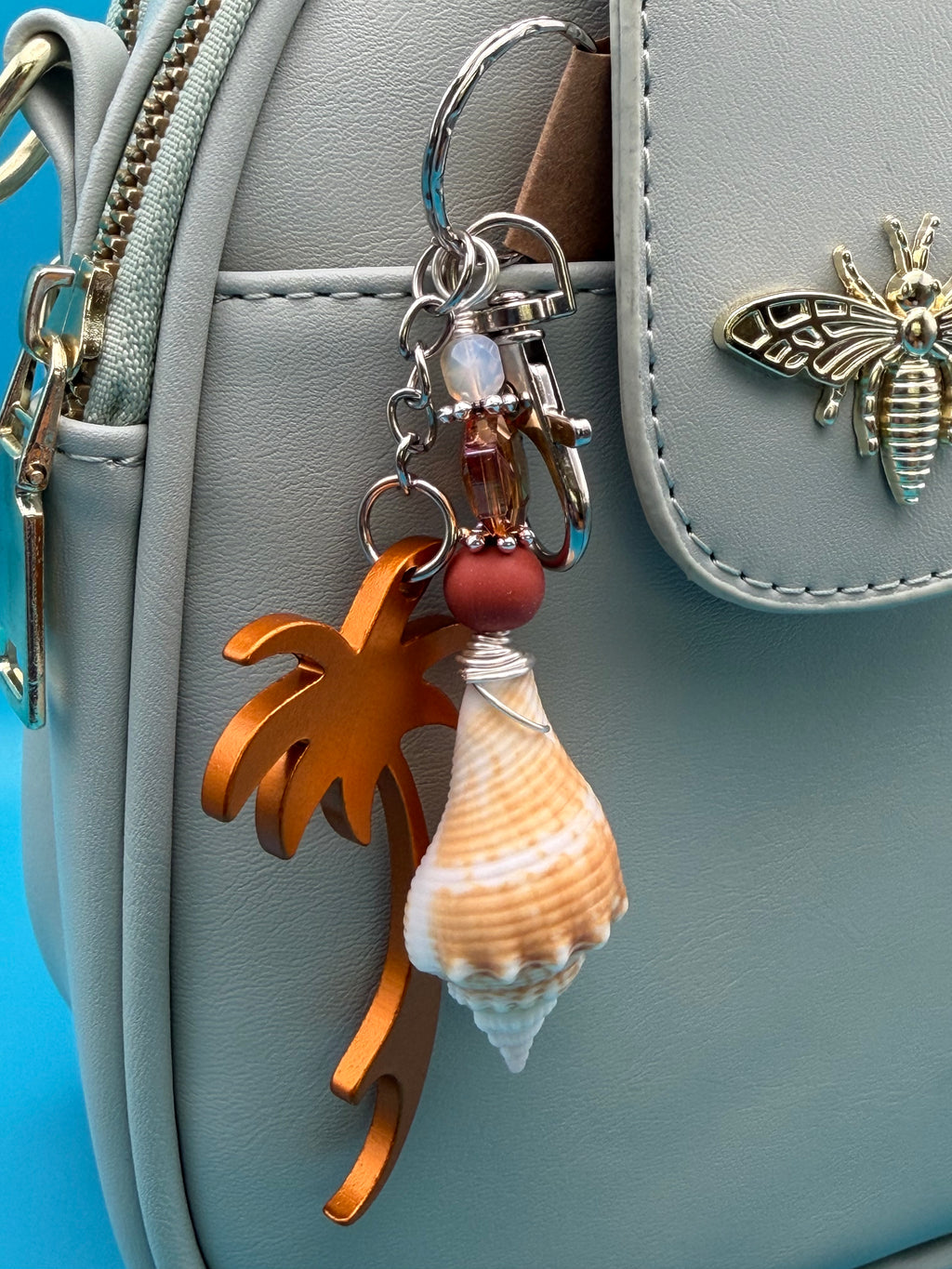 Palm Shore Conch Shell Keychain
