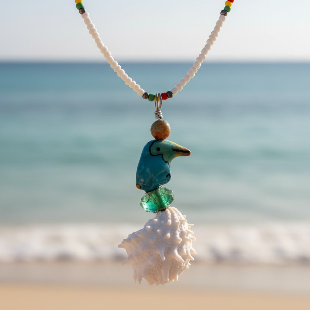 Gulf Shores Necklace with Ocean Background
