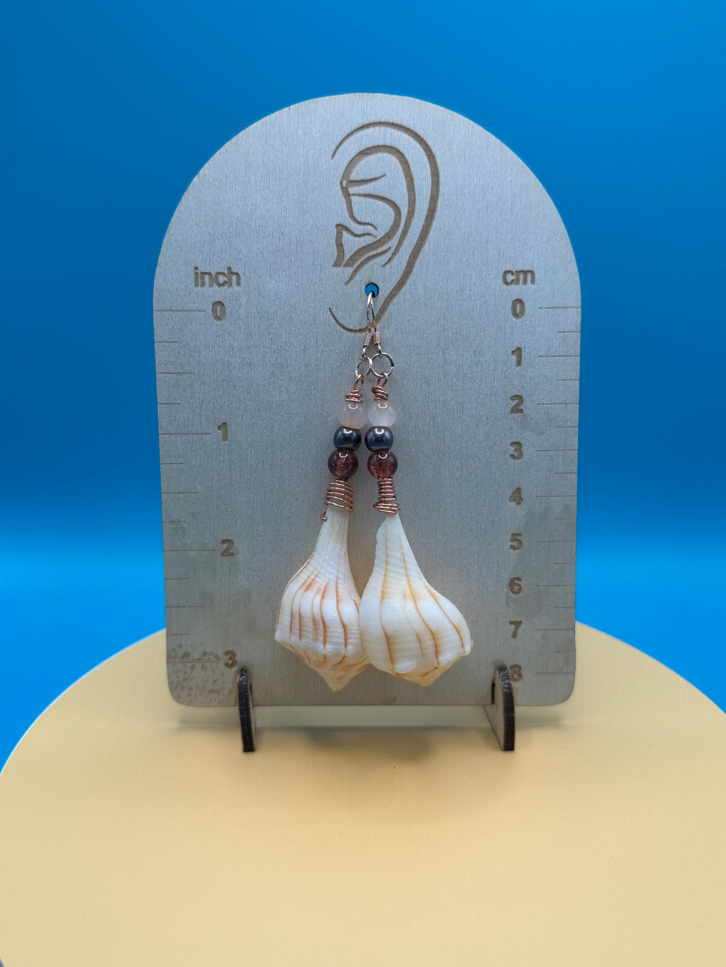 Coastal handmade Shell Earrings Florida Gulf Coast Beach Treasures Copper Wire Wrapped Coastal Jewelry
