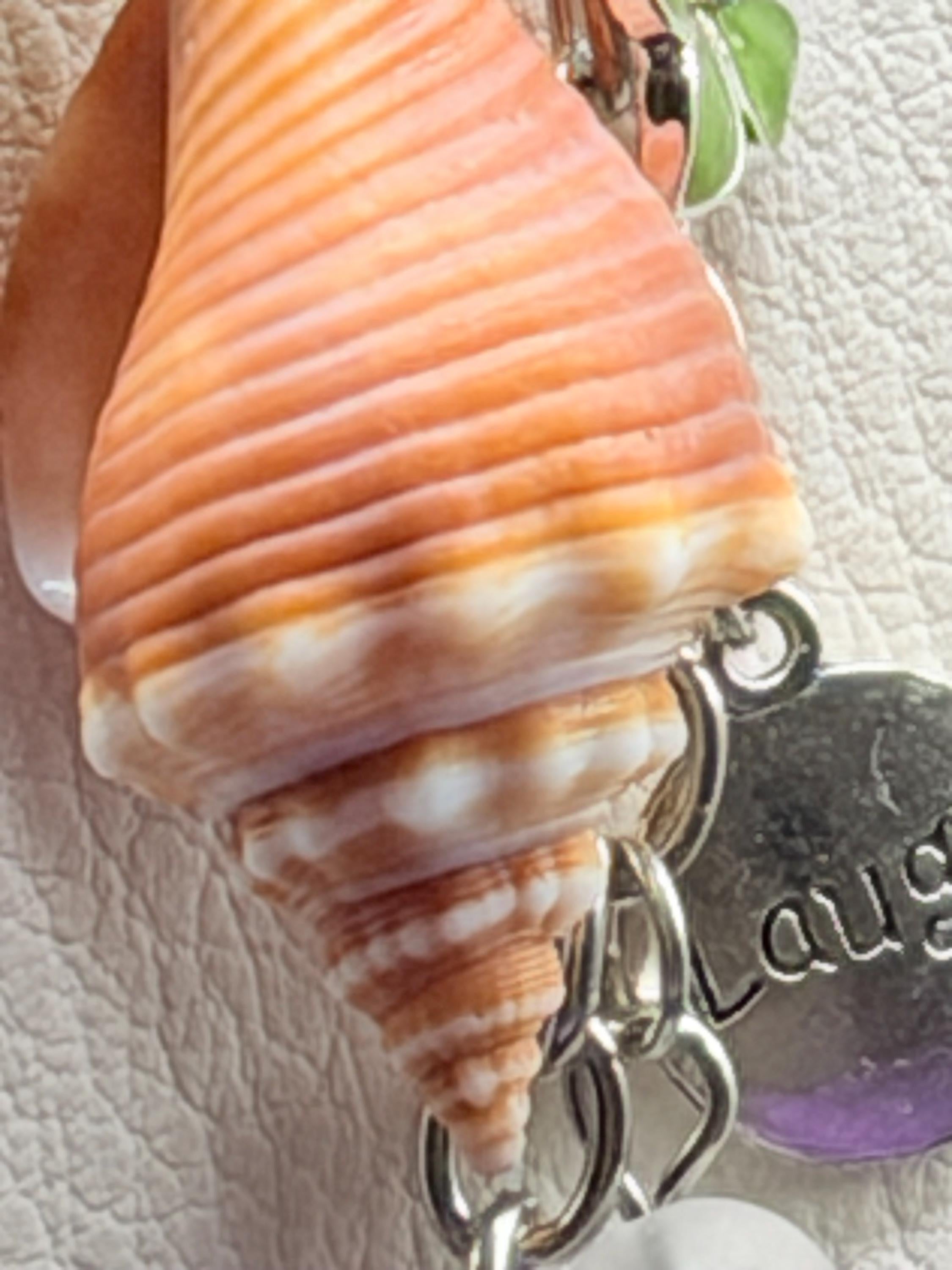 Florida coastal Conch Shell Bag Charm - Handmade Beach Coastal Purse Accessory Ocean Lover Gift