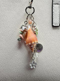 Florida coastal Conch Shell Bag Charm - Handmade Beach Coastal Purse Accessory Ocean Lover Gift