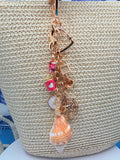 Coastal Bag Charm with Seashell  Beach Accessory, Ocean Lover Gift