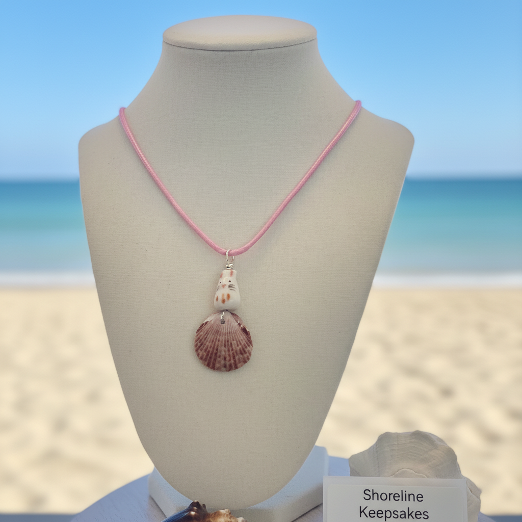Burgundy Beauty Shell Pendant