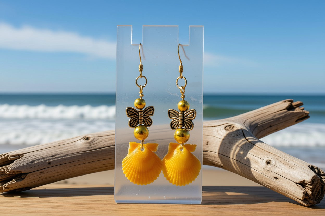 Golden Tide Butterfly Earrings