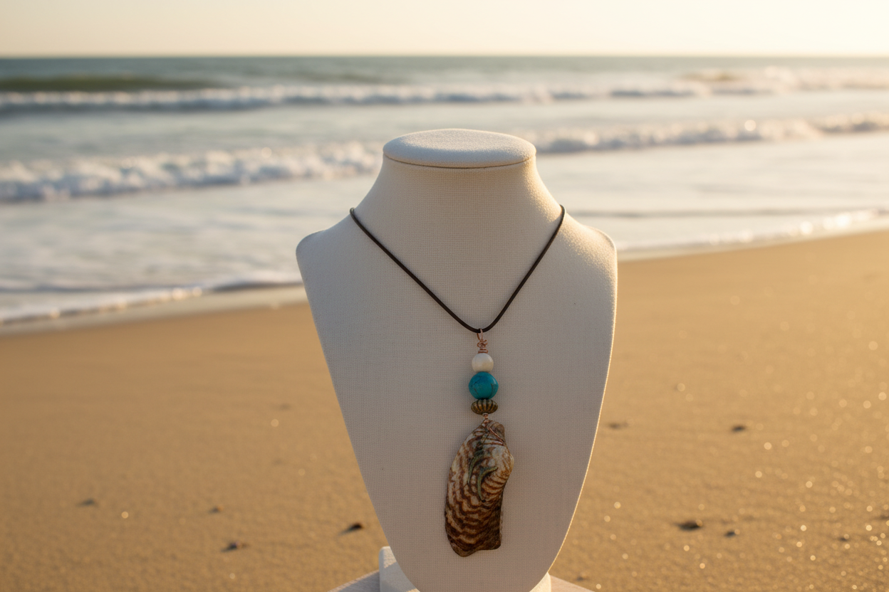 Necklace with Beach Background - View 4